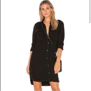 RAILS Bowie Black Button Down Shirt Dress Jacket Pockets Sz S